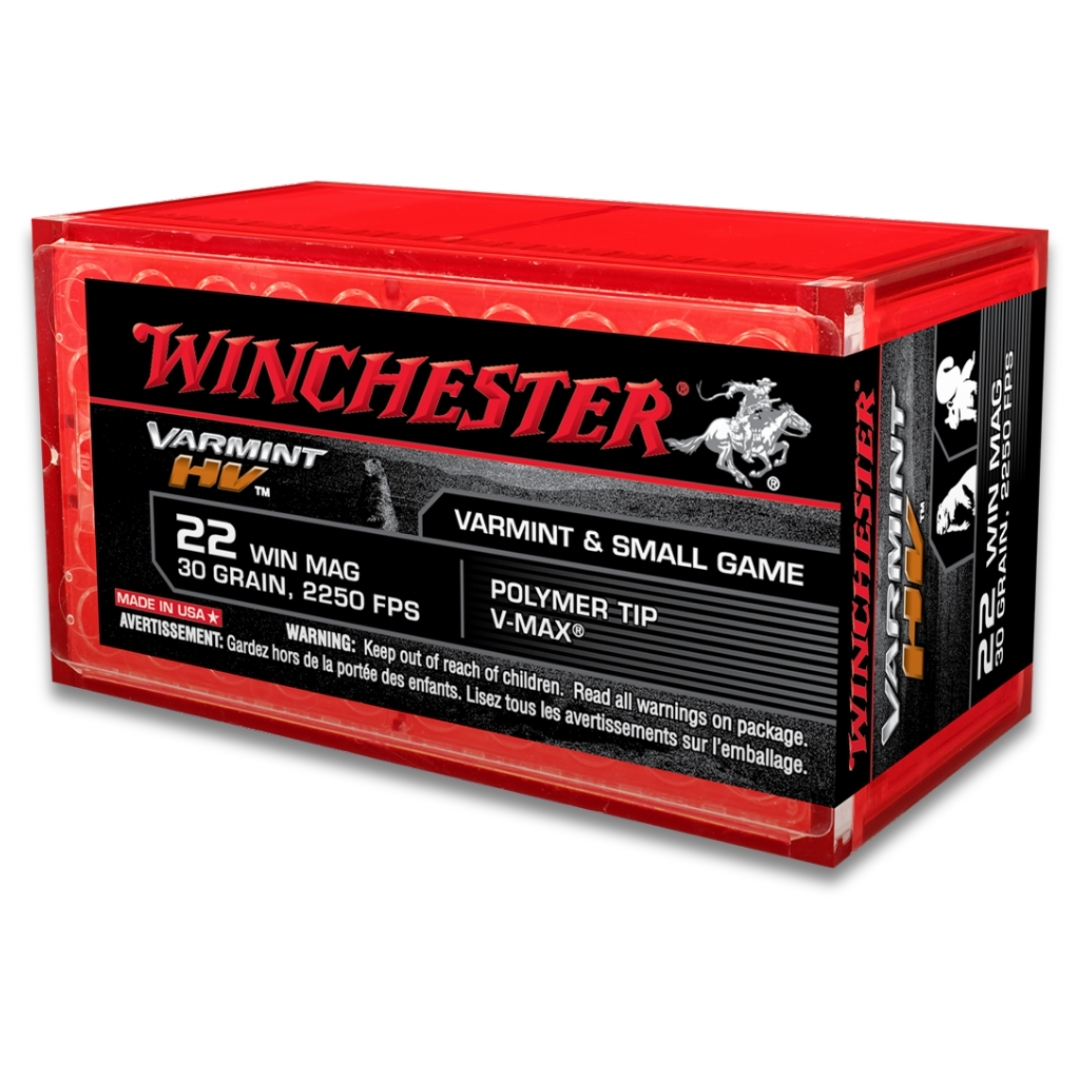 Winchester .22 WMR 30gr V-MAX Brass – 50rd