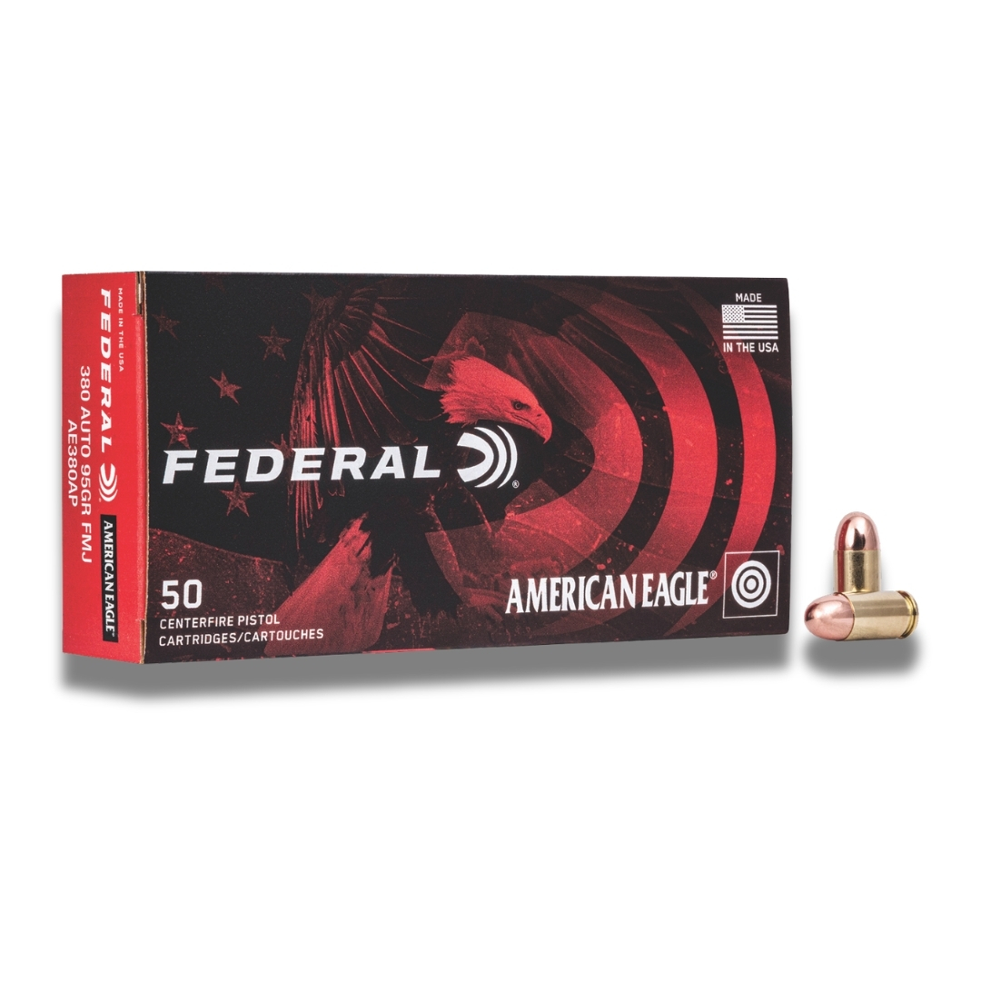 Federal American Eagle Handgun 380ACP 95gr Full Metal Jacket 50 Rounds